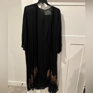Torrid Black Cardigan with Brown Accents